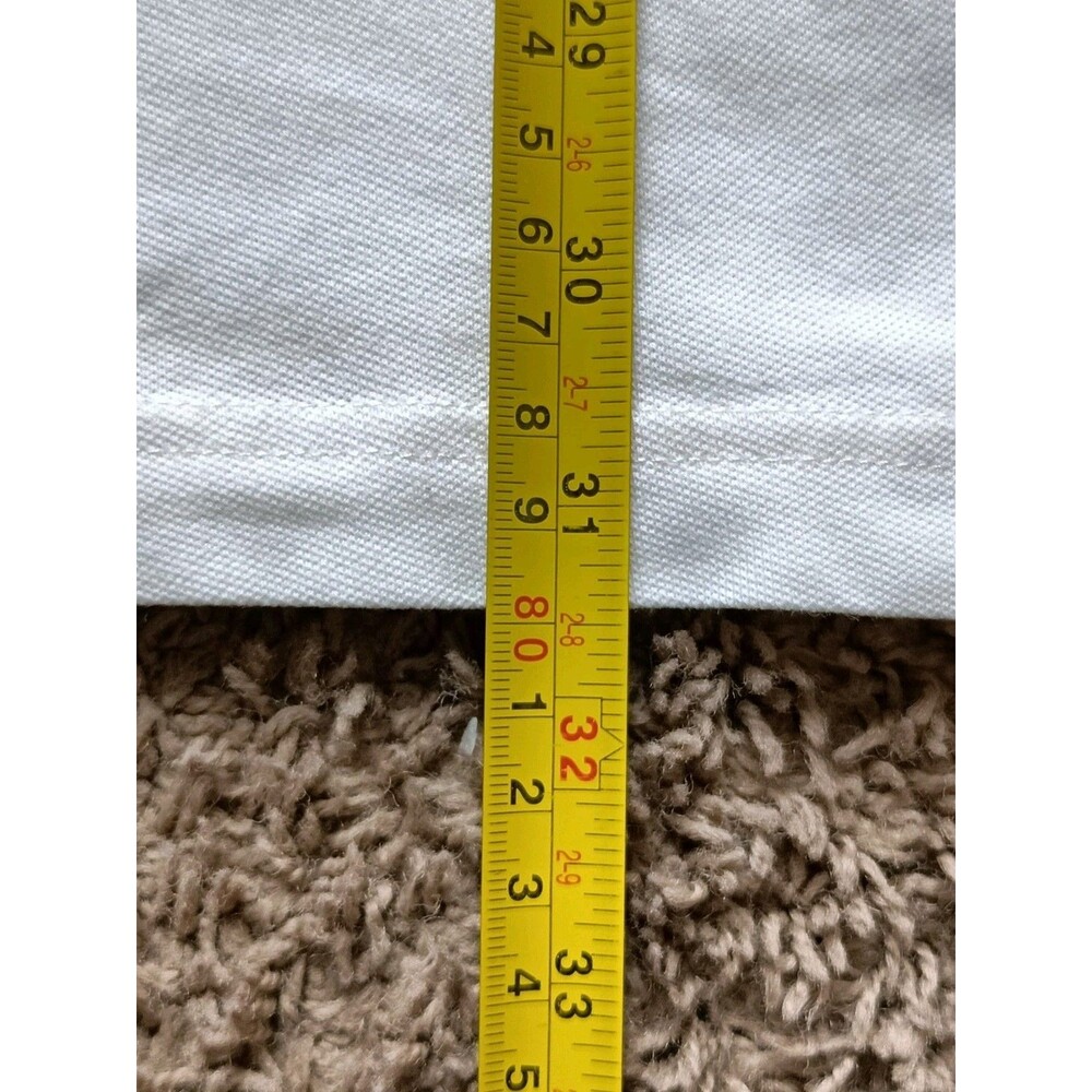 Hugo Boss Polo Shirt Men's Size Large Slime Fit Square Front Patch White Shirt - Picture 7 of 7